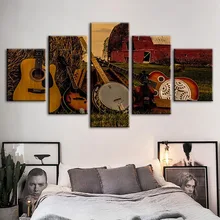 Cuadro de arte de pared lienzo impreso equipo Musical afiche de guitarra decoración moderna del hogar cuadros Vintage para sala de estar enmarcada