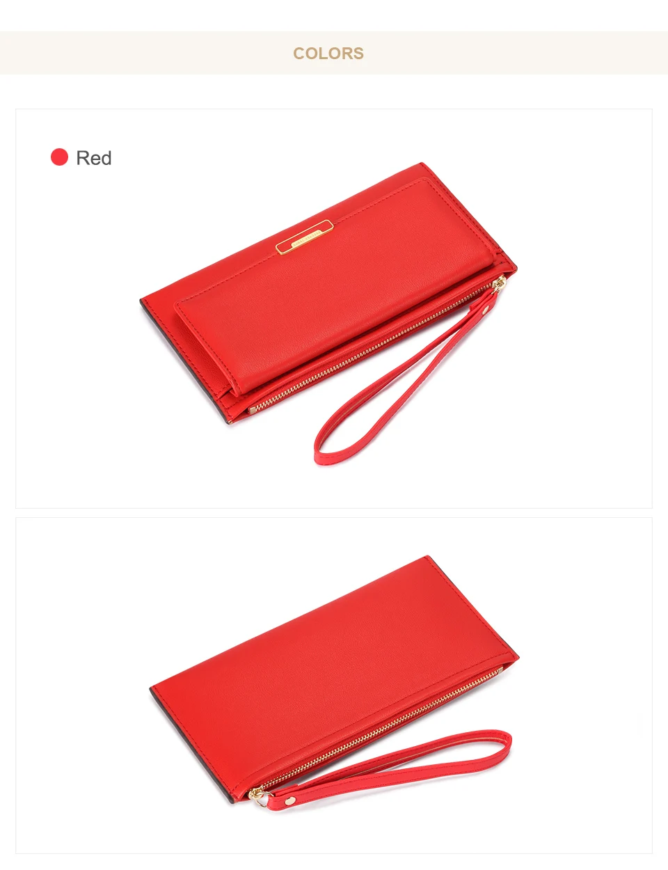 Jamarna Wallet Female PU Leather Long Clutch Women Wallet Female Women Wallets Red Zipper Phone Pocket Coin Purse Wristlet_13