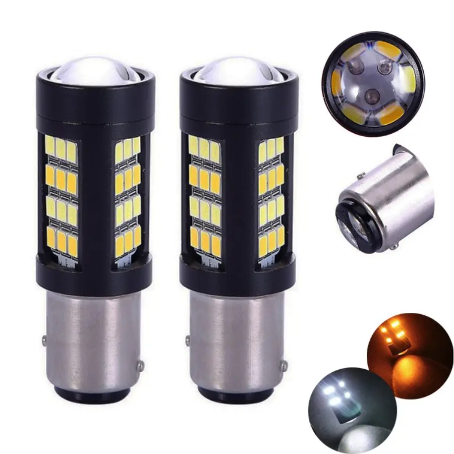 2 x New Signal Light Double colors T25/3157 white and amber 42SMD LED Car DRL Driving Bulb Turn lights lamp | Автомобили и