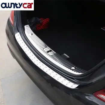 

For Mercedes Benz S Class W222 S320 S400 2014-2017 Stainless Rear Bumper Inner/outside Sill Plate Threshold Protector Cover