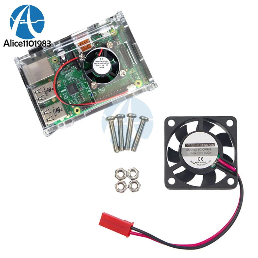 Охлаждающий вентилятор для Raspberry Pi Model B + / 2/3 S 5 в пост. Тока 0 2 а Pin|dc dc 5v|fan 5vdc |