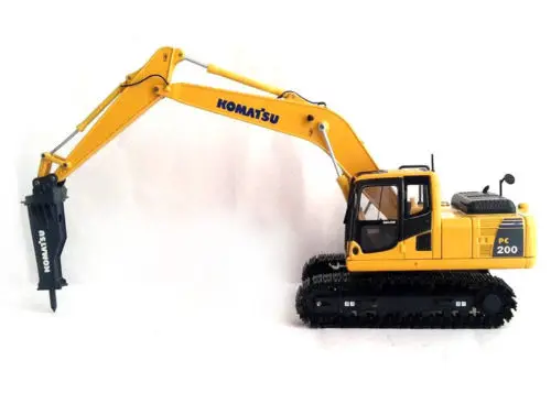 1:50 Scale Komatsu PC200-8 Hydraulic Excavator with Hammer Driller Construction Vehicles DieCast Toy Model  for Decoration,Gift