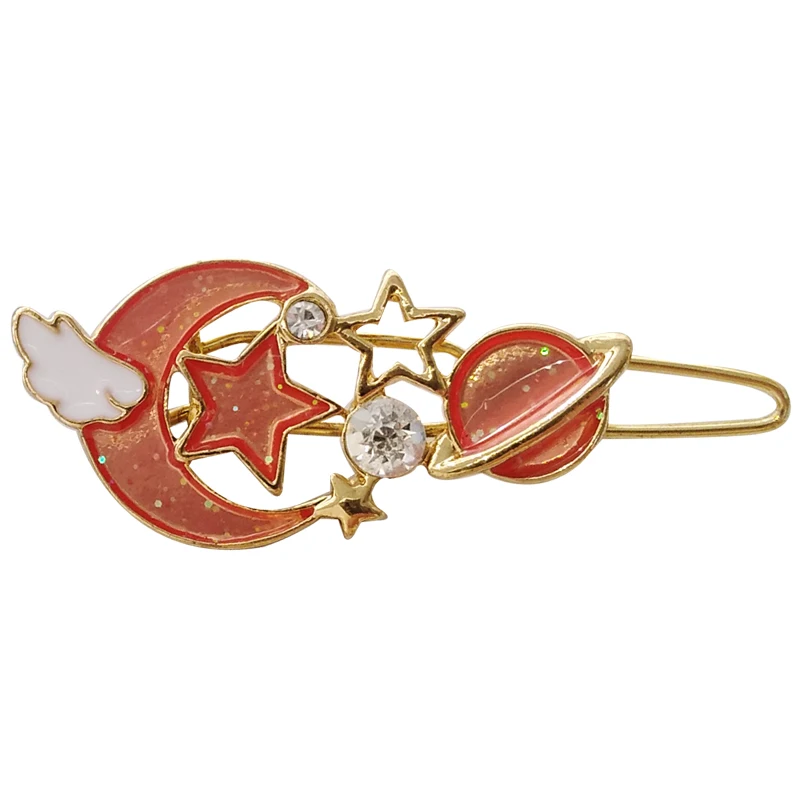 

fashion jewelry accessories metal star angel wing moon planet hairclip