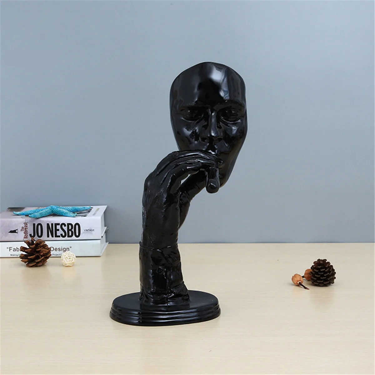 Ретро абстрактные статуи скульптура человек курить сигары человеческое лицо украшение статуи персонажа Смола статуэтка произведение искусства украшения дома