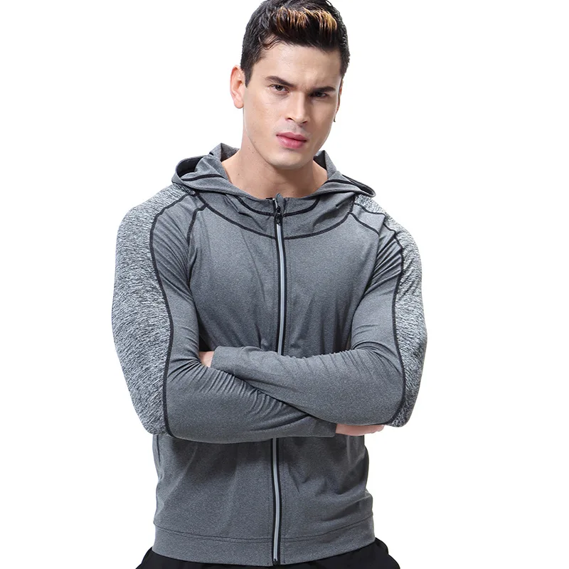 

Plus Size Men's Hoodies Tracksuit 2019 Long Sleeve Sweatshirt Male Zipper Slim Solid Color Coat men's hooded 2 colors avaliable
