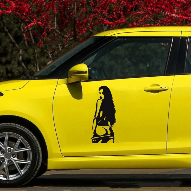 

Black/white7.7cm*17.7cm Sexy Girl Decor Vinyl Car Stickers Car Styling
