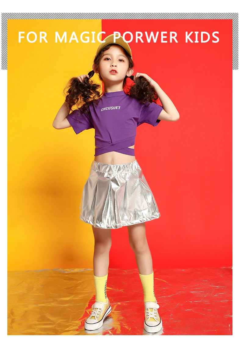 Girls boutique outfits 4 6 8 10 123 14 16 18 Years hip hop T shirt dance costume kids jazz Summer baby girls clothing set (2)