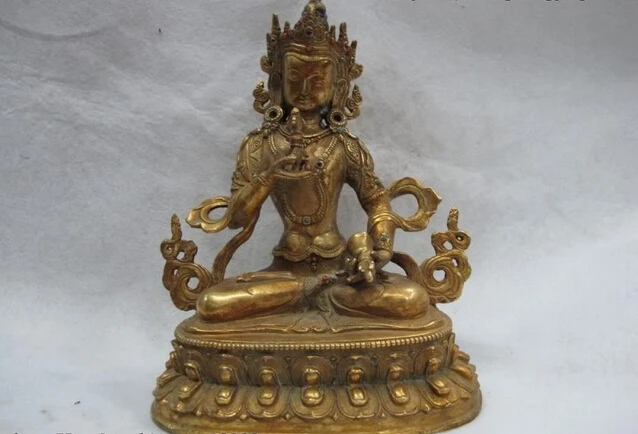 

fast shipping USPS to USA S0448 Tibet Buddhism Purple Copper 24K Gild Vajradhara Vajrabhairava Buddha Statue