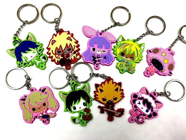 

9PCS/LOT Japanese anime figure Show By Rock rubber Silicone mobile phone charms/keychain