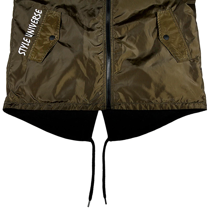 GLO-STORY Men's Hip Hop Windbreaker Double Wear Hooded Jackets Men Full Zipper Letter Casual Streetwear Jacket Coats MFY-6798 GLO-STORY Men's Hip Hop Windbreaker Double Wear Hooded Jackets Men Full Zipper Letter Casual Streetwear Jacket Coats MFY-6798