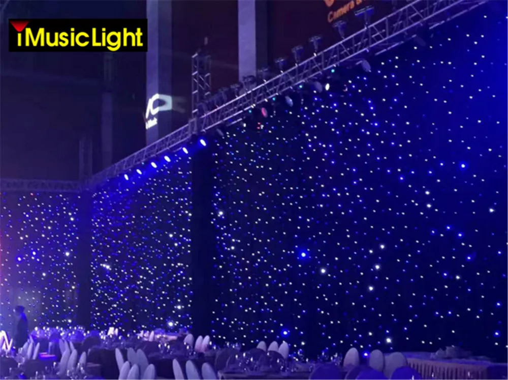 4mtrx5mtr Blue+White LED Stage Star Cloth Matrix Backdrop Stage DJ Pub