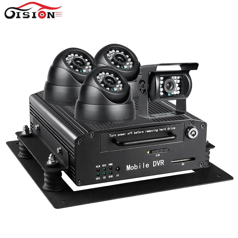 Security Surveillance Realtime HDD Auto Car Bus 3G GPS Mobile DVR 4CH Audio Video Input Car