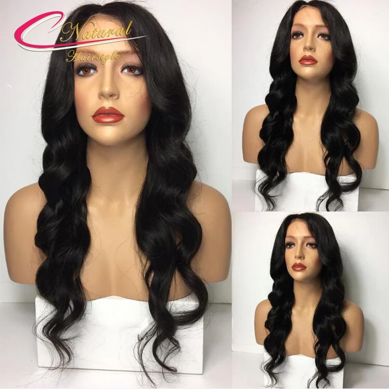 

7A Human Hair Body Wave Density 130% Cheap Full Lace Wigs Peruvian Virgin Hair Glueless Lace Front Wigs For Black Women