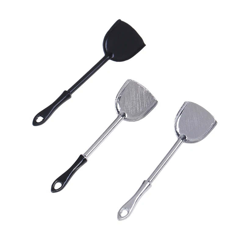 

New 1/12 Dollhouse Miniature Accessories Mini Metal Kitchen Shovel Simulation Spatula Toys for Doll House Decoration Toy