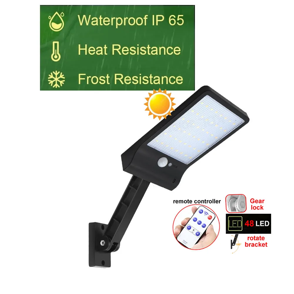 

Solar Lamp Outdoor Waterproof Garden street Wall Light 48 led Security Lightg lamp bulb spotlight floodlig Lamps fo