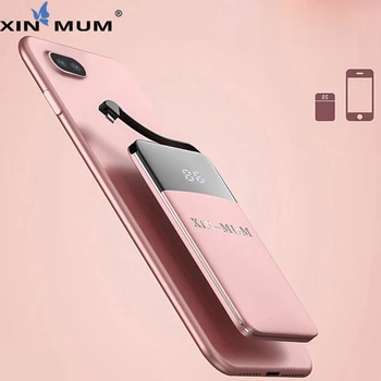 

XIN-MUM Power Bank Alloy Ultra-thin Slim Fast Charge 8000mAh External Battery Powerbank Mini Quick Phone Portable Charger
