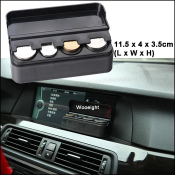 

Wooeight Universal Black Car Interior Coin Case Loose change Storage Box Money Wallet Holder Container Stowing Tidying Tray