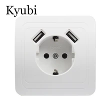 USB настенная розетка для зарядки телефона двойной USB Порты и разъёмы 5V 2A Usb electrique приз usb murale steckdose B001