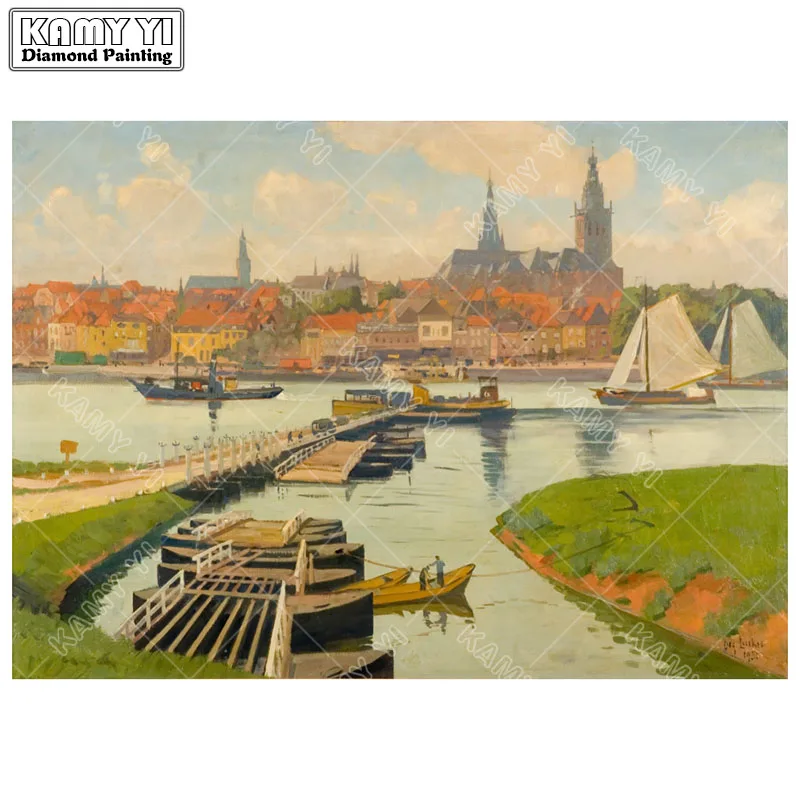 Euge_Lker_-_Gezicht_op_Nijmegen_vanaf_Lent_-_painting_-_1933 