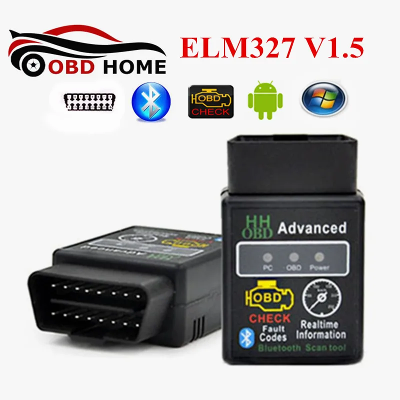 Best Auto Code Reader V1.5 ELM327 HH OBD Advanced MINI ELM 327 V1.5 25K80 Chip Bluetooth OBD2 Car CAN Wireless Adapter Scanner Tool