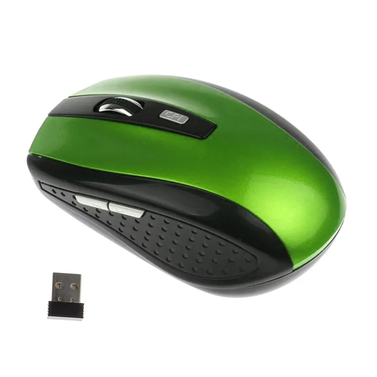 2,4G беспроводная мышь, Портативная оптическая 6 кнопок, мышь с точностью 1200 dpi для компьютера, ПК, ноутбука, геймера, черный, синий, зеленый, красный цвет, мышь - Цвет: Зеленый