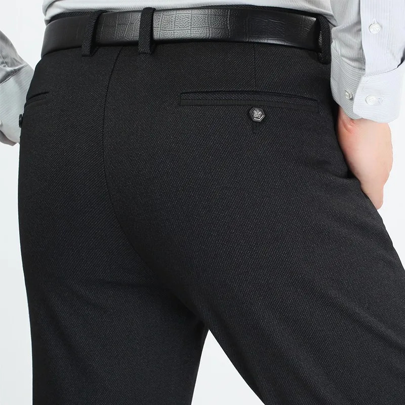 Размер 29-38 без морщин Свадебные черные мужские деловые штаны Офисная Рабочая одежда повседневные мужские костюмные брюки тонкие модные деловые брюки