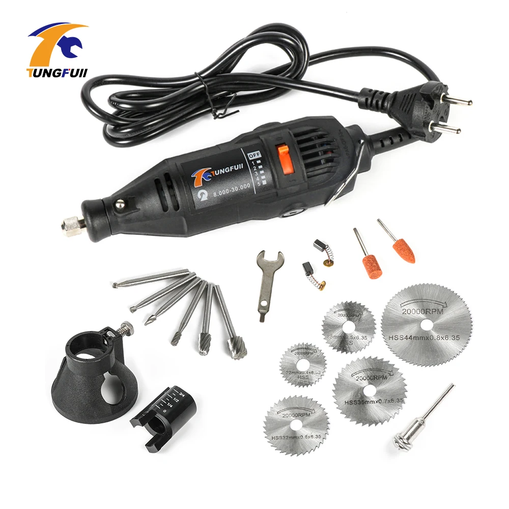 Tungfull мини ДРЕЛЬ Dremel электроинструменты 220 В электрические инструменты ручная