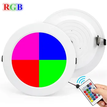 

[5pcs/Pack] RGB 5W/10W LED Ceiling Panel Light AC85-265V Indoor decoration Colorful Recessed Ceiling Lamp with Remote Control