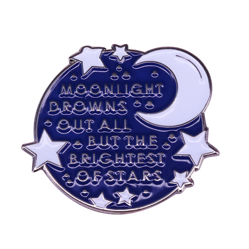 

Moonlight stars lapel pin literary quotes brooch bookish jewelry