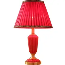 Современные буффантные ткани керамические кровати Настольные светильники Светильник для столика в спальню кабинет креативная Ткань Настольные светильники