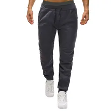Мужские брюки размера плюс, штаны для бега для мужчин, повседневные одноцветные брюки до щиколотки на шнурке с карманами, мешковатые спортивные штаны для мужчин