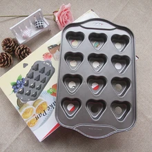 1 шт. 12 чашек даже высечки в форме сердца Хоппер для выпекания DIY формы для выпекания вставки можно использовать печь для яиц Tart плесень J0530