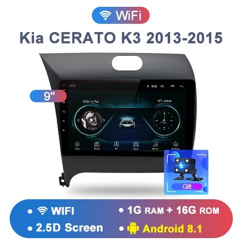 Junsun Штатное Головное устройство For KIA Cerato 2 forte GPS навигатор Android 8.1 aвтомагнитола магнитола 2 din автомагнитолы 2DIN Андроид для Киа церато штатная магнитола 2GB+32GB автомобильная мультимедиа - Цвет: WIFI For CERATO