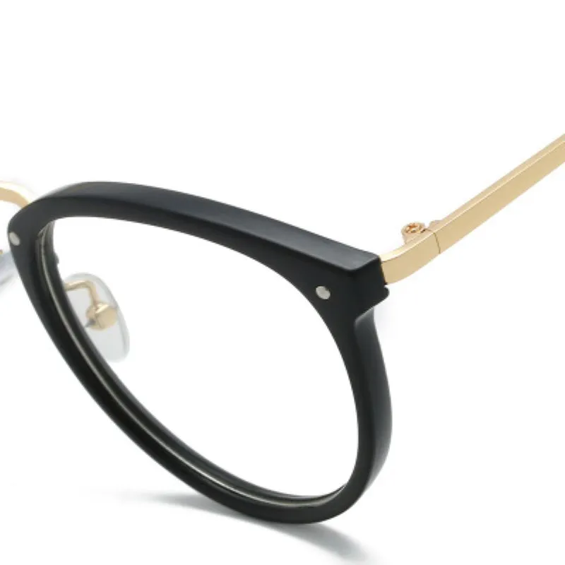 Женские и мужские ретро очки для близорукости, оправа для женских очков, винтажные оптические очки, металлическая оправа, черные, синие