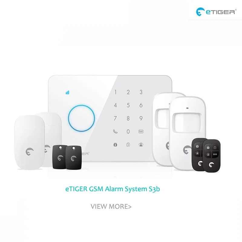 etiger S3b Wireless Arm/disarm home security touch screen alarm system