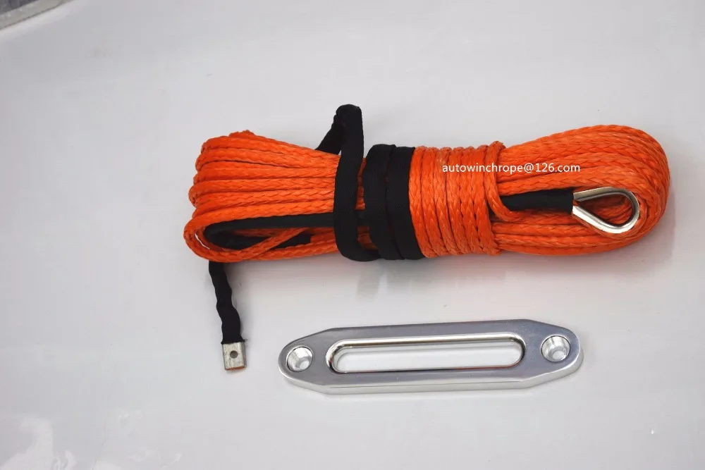 10mm*30m Orange Synthetic Winch Rope& 10" Aluminium Fairlead,UHMWPE