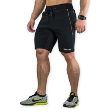 Летние Новые повседневные мужские шорты с карманами на молнии, хлопковые шорты с прострочкой, мужские Модные мужские тренажерные залы, фитнес, бодибилдинг, мужские шорты