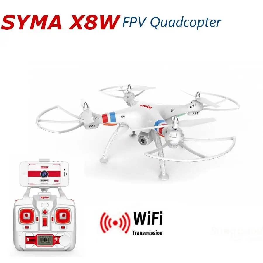 Professional drone Syma X8W 2.4G 4ch 6 Axis RC Quadcopter with 2MP WIFI FPV wide Angle camera RTF RC Helicopter