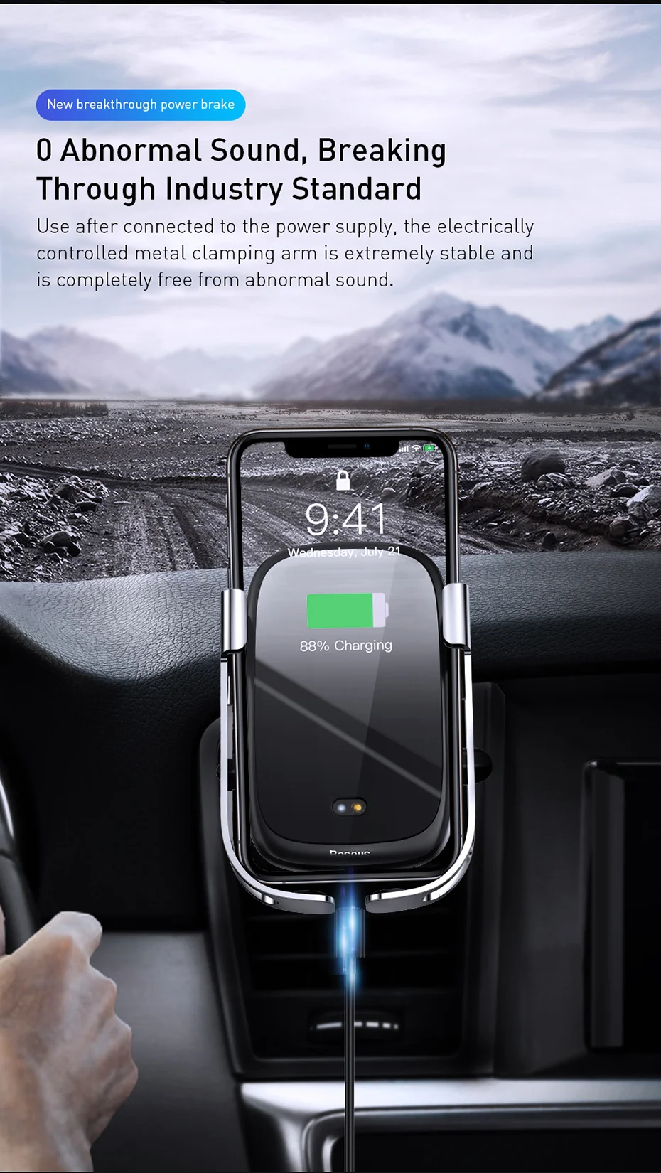 Baseus 10 Вт Qi Беспроводной автомобиля Зарядное устройство для iPhone автомобиля Беспроводной Зарядное устройство интеллигентая(ый) Инфракрасный быстрого Беспроводной зарядки Автомобильный держатель для телефона на Зарядное устройство