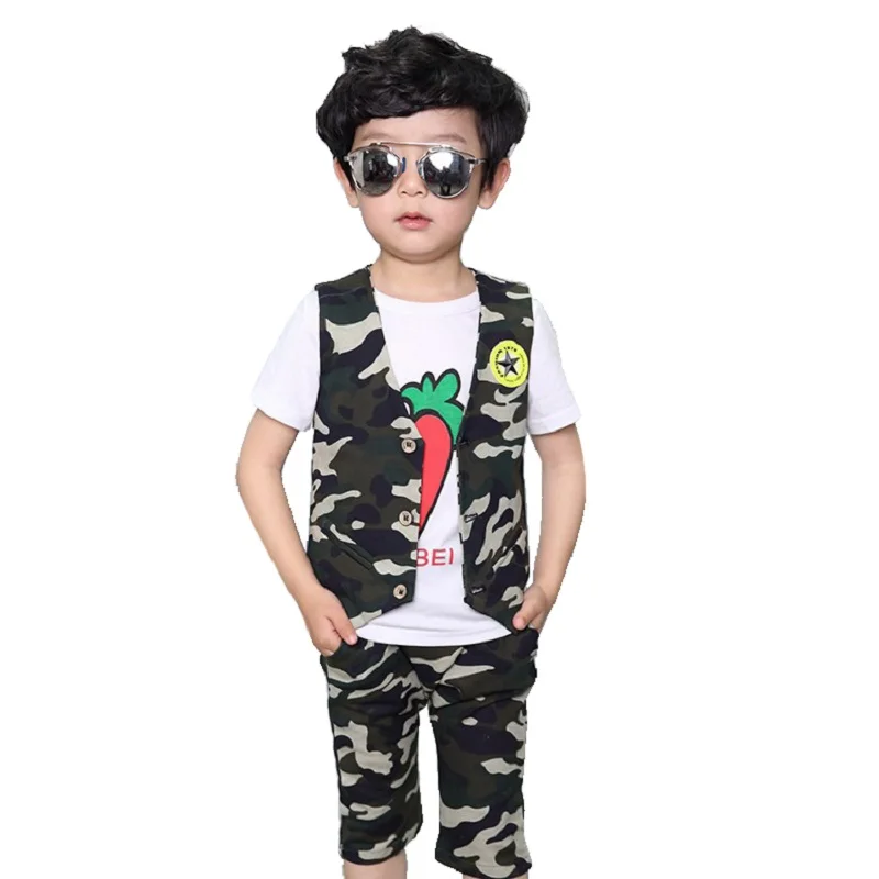 

3 Piece Infant Toddler & Boy Formal Children Tuxedo Wedding Party Suit camouflage Outfits