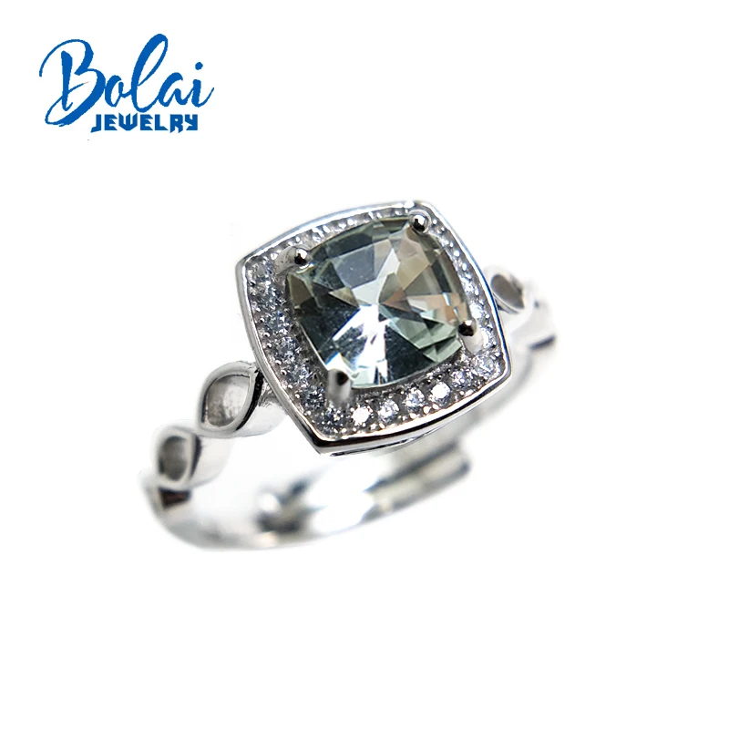 

Bolaijewelry,simple style New unique ring arm natural green amethyst gemstone jewelry for women birthday &party wear best gift