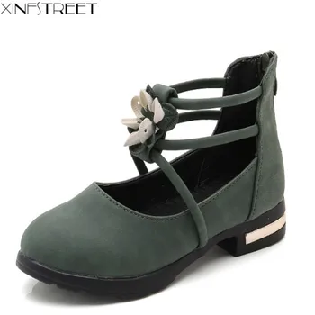 

Xinfstreet Girls Shoes Leather Children Shoes Pirncess Girls Flower Good Kids Shoes With Heels For Girls Size 27-37
