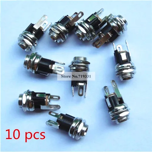 

10pcs New DC Power Supply Jack Socket Female Panel Mount Connector 5.5x2.1mm