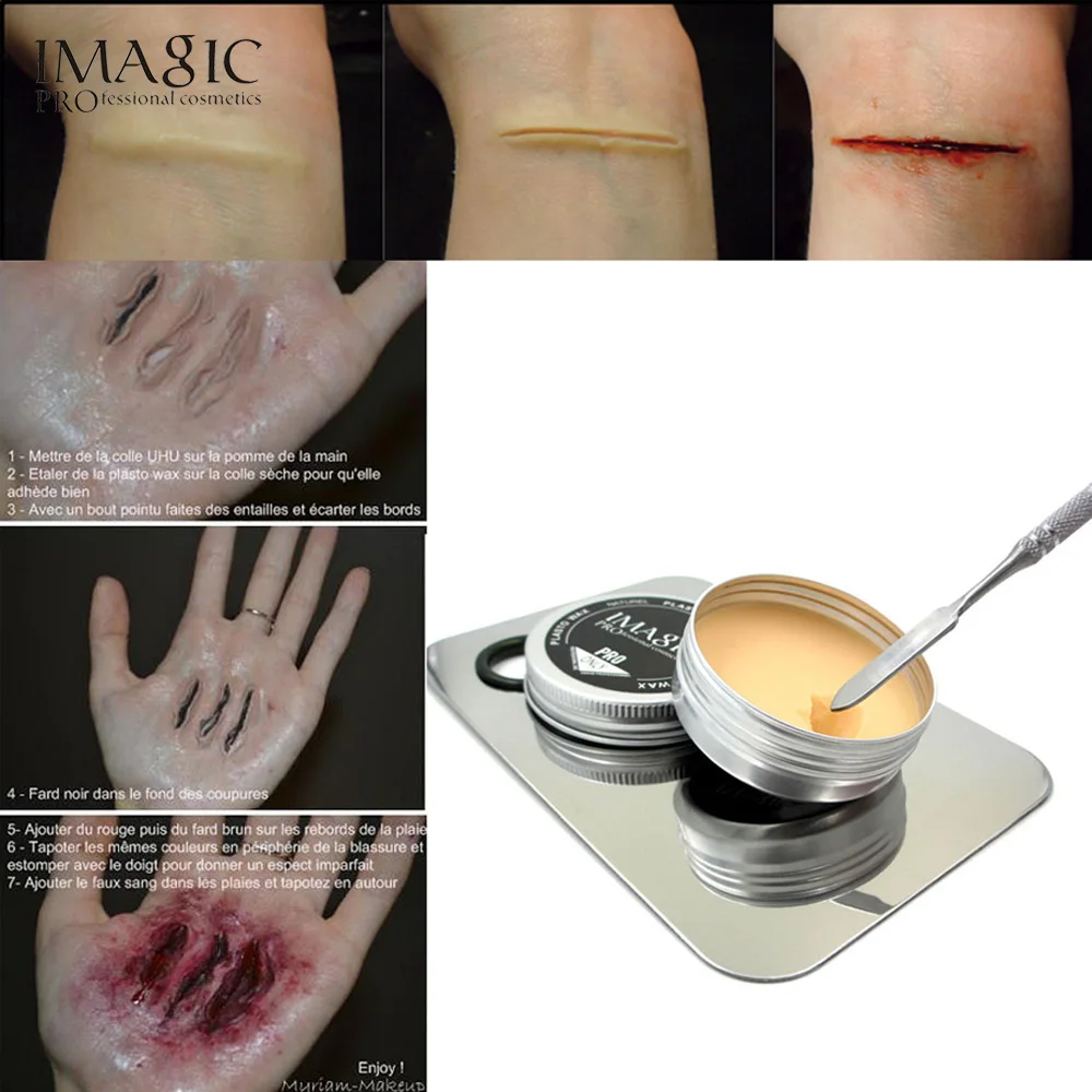 

IMAGIC Special Wax Halloween Modeling Fake Wound Scar Eyebrow Blocker Wax Special Effect Makeup + 1 x palette