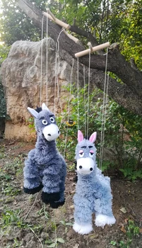 

New Funny Toy Pull String Puppet Princess Prince Donkey Wooden Marionette Puppet Toy Joint Activity Doll