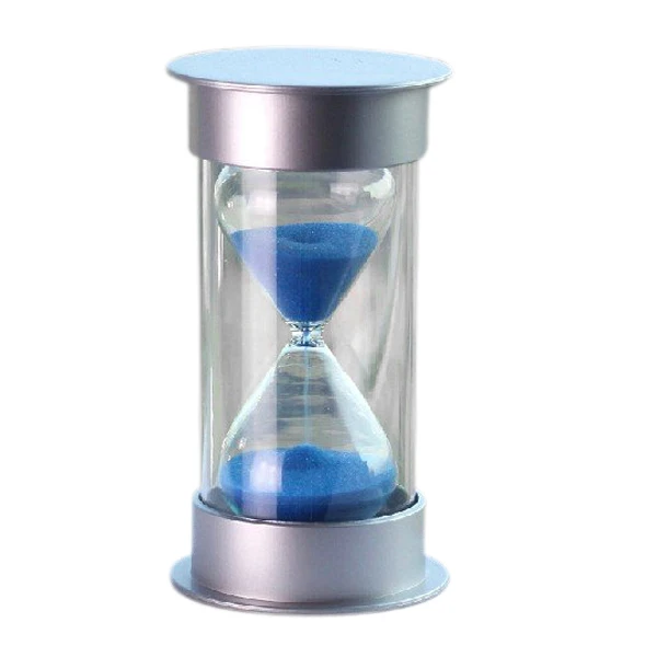 Лучшие продажи пластиковые хрустальные песочные часы 15 минут песочные часы украшения песочного стекла таймер синий