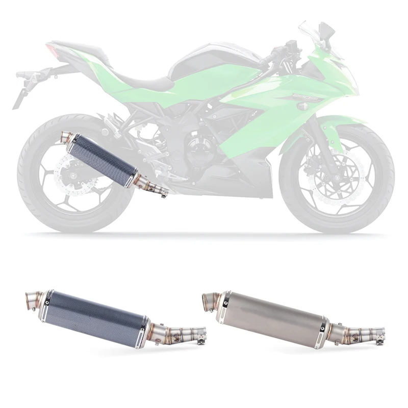 Глушитель для мотоцикла полная система средняя труба без шнуровки для Kawasaki Z250 2008- Ninja 300 2013- Ninja 250R 2008