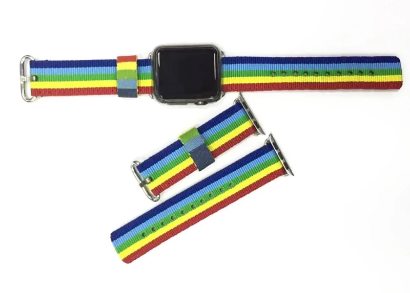 Urvoi нейлоновый ремешок для Apple Watch Series1 2 3 iwatch современные Красочная радуга узор с