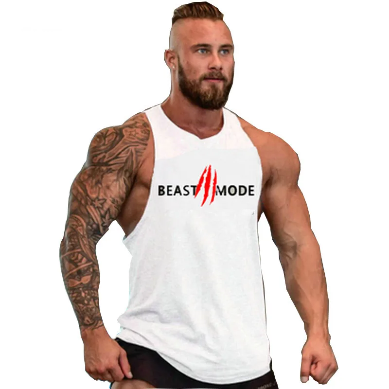 

Men's Gym running vest bodybuilding clothing and fitness men undershirt solid stringer tank top blank golds men sport undershirt