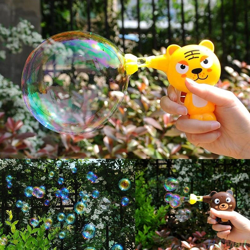 Дети мультфильм Животные мыло пистолет для мыльных пузырей воздуходувка машина Наружная игрушка